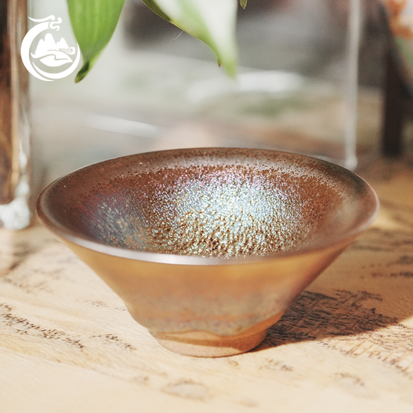 Bemy Celestial Glow Radiant Halo Tenmoku Tea Cups