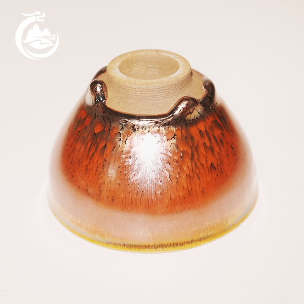 Bemy Amber Bloom Oil Spotting Tenmoku Tea Cups