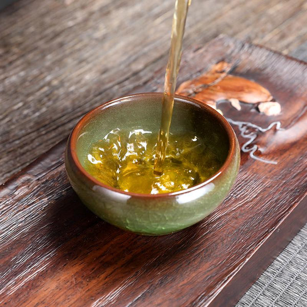 Bemy Emerald Ice Crackle Tenmoku Tea Cups