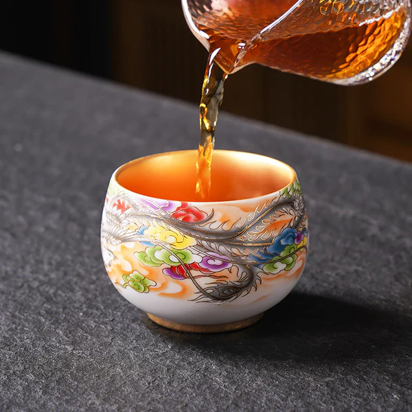Bemy Golden Phoenix Tea Cups