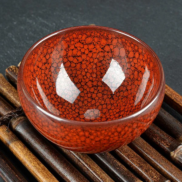 Bemy Tangerine Partridge Tenmoku Tea Cups
